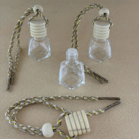 10 ml İpli Oda-Araba Kokusu Köşeli Cam Şişe (100 Adet)