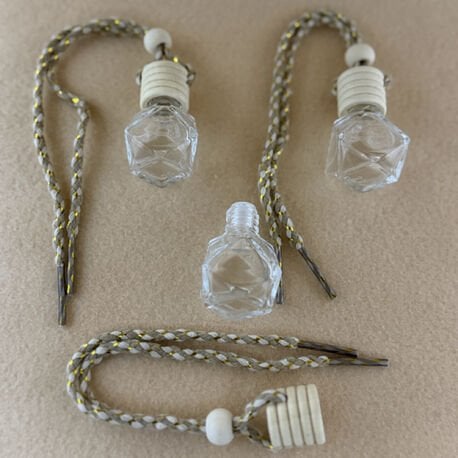 10 ml İpli Oda-Araba Kokusu Köşeli Cam Şişe (100 Adet)