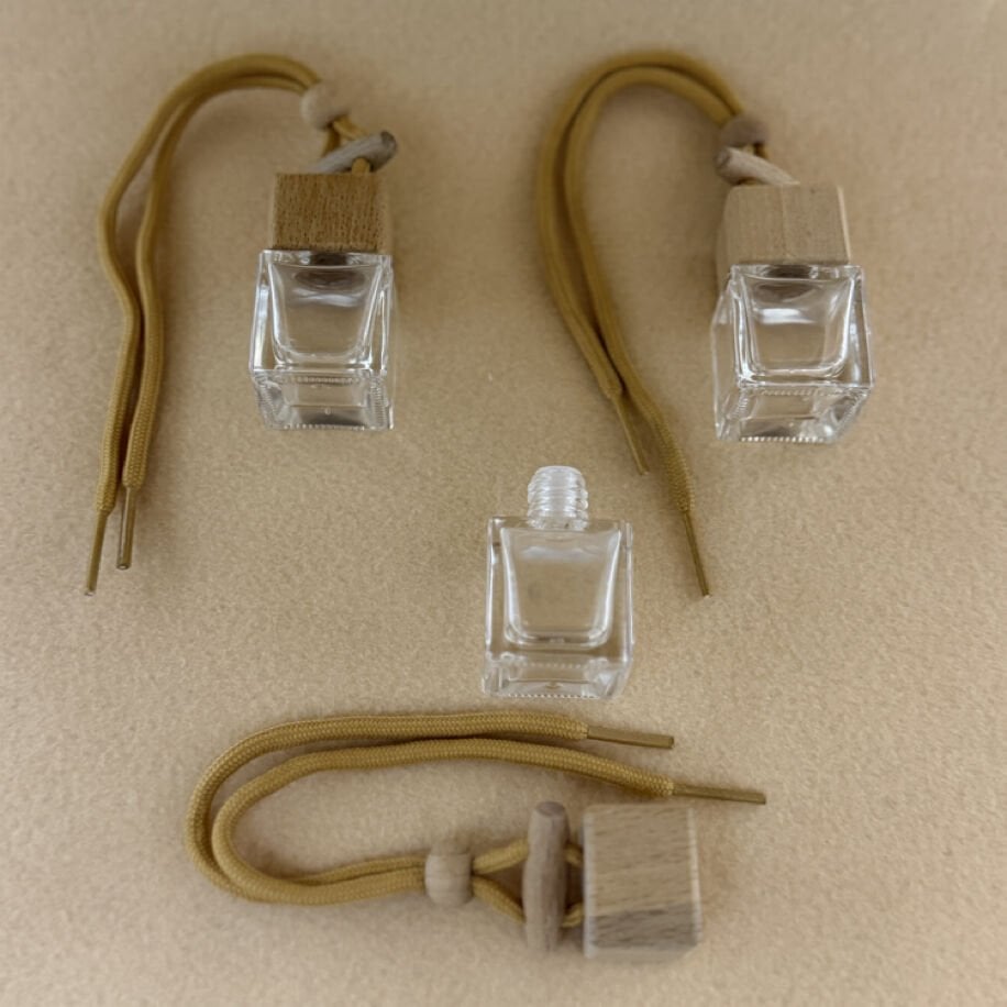 10ml İpli Oda-Araba Kokusu Kare Model Cam Şişe (100 Adet)