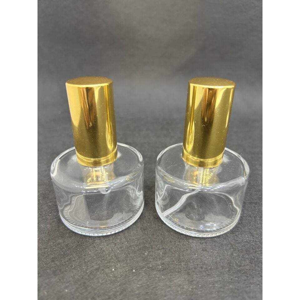 50ml Gold Kapaklı Sprey Başlıklı Silindir Cam Şişe 100 Adet
