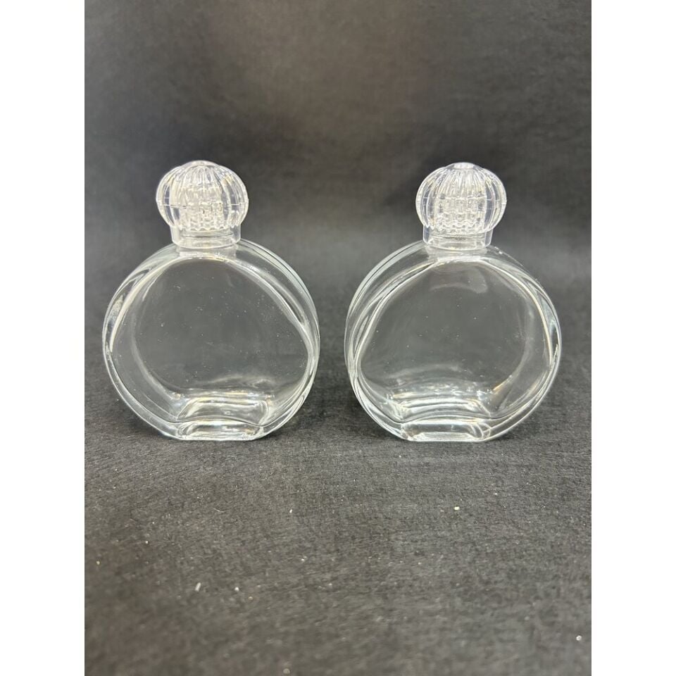 50ml Elma Model Kristal Kapaklı Cam Kolonya Şişesi 100 Adet