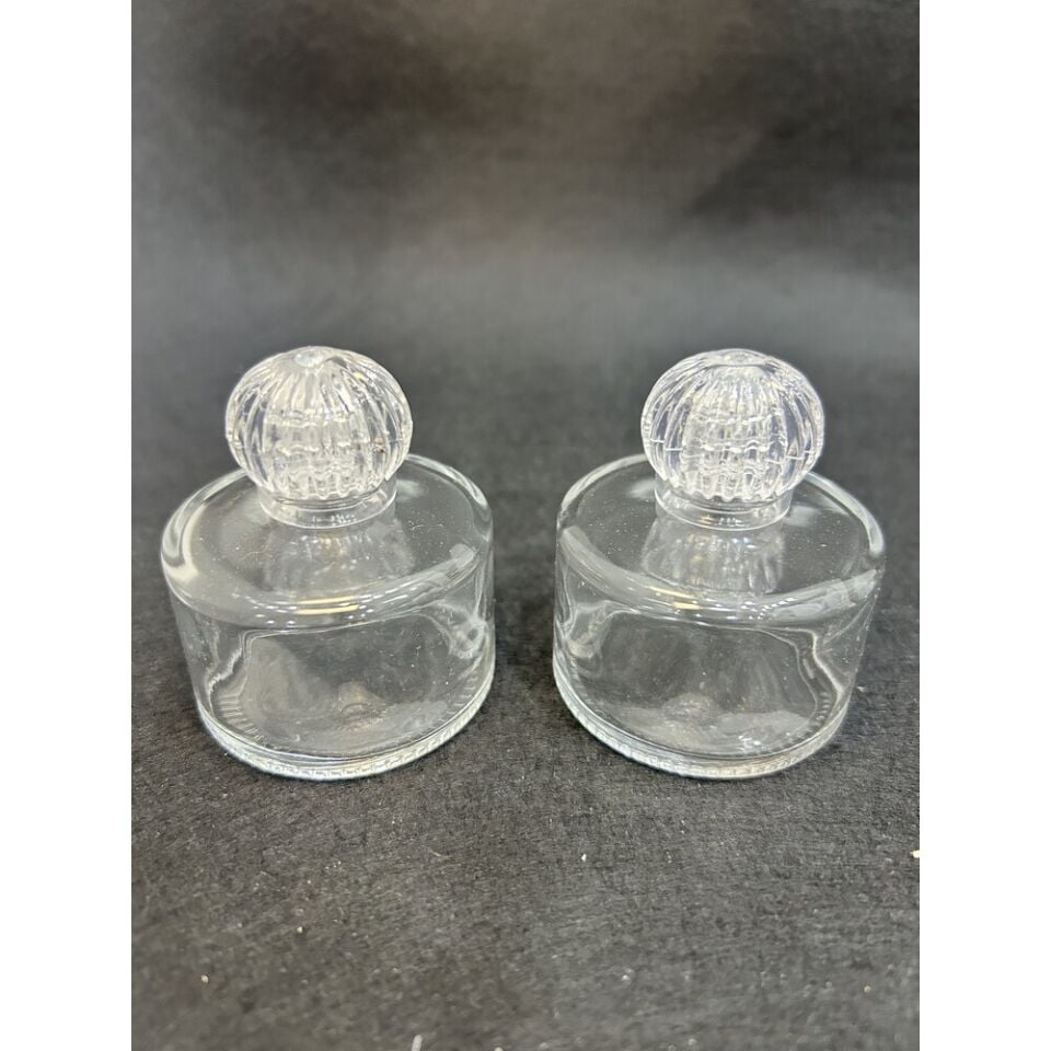 50ml Silindir Kristal Kapaklı Cam Kolonya Şişesi