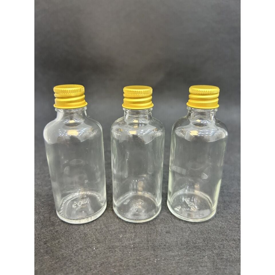 50ml Gold kapak cam kolonya şişesi (1 Koli 250 Adet)