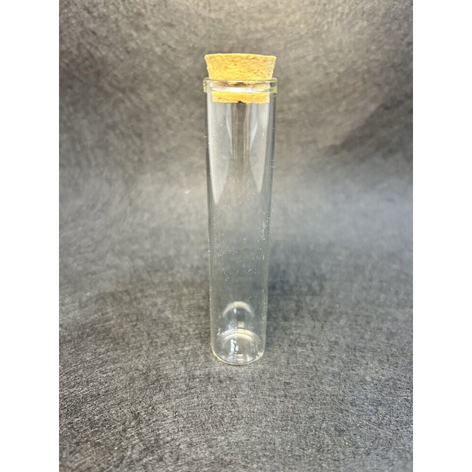 10cm Mantar tıpalı cam tüp şişe (1 Kutu 300 Adet)