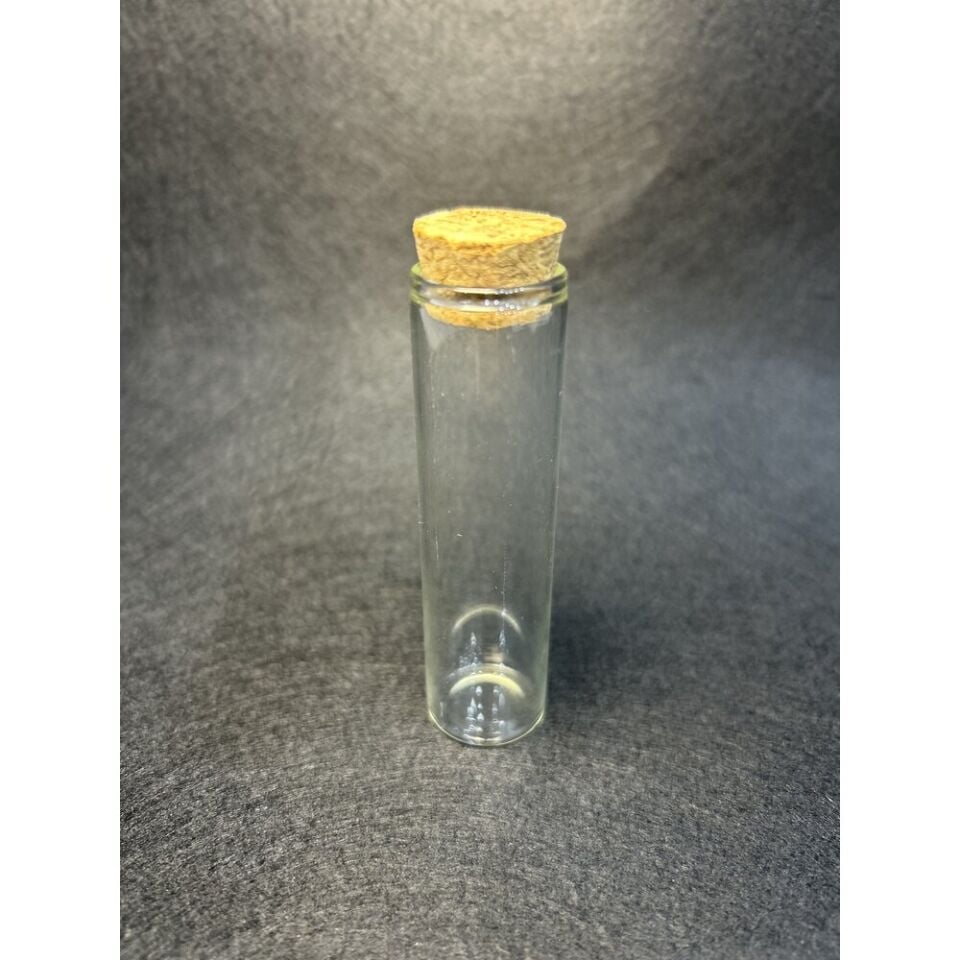 8cm Mantar tıpalı cam tüp şişe (1 Kutu 300 Adet)