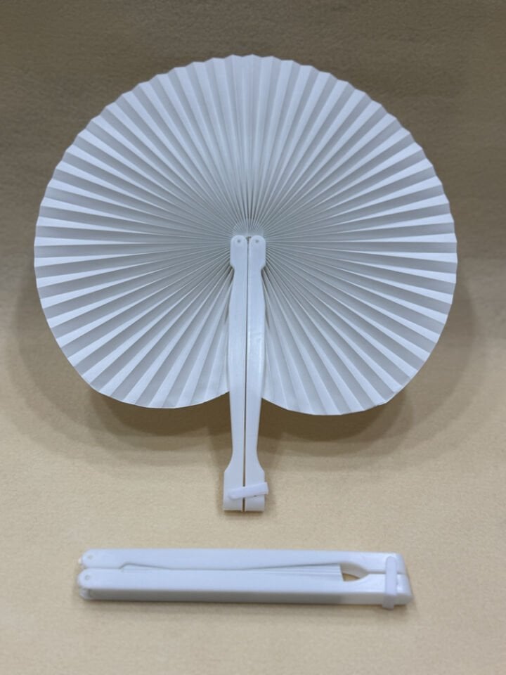 Plastik Saplı Yuvarlak Kağıt Yelpaze (100 Adet)