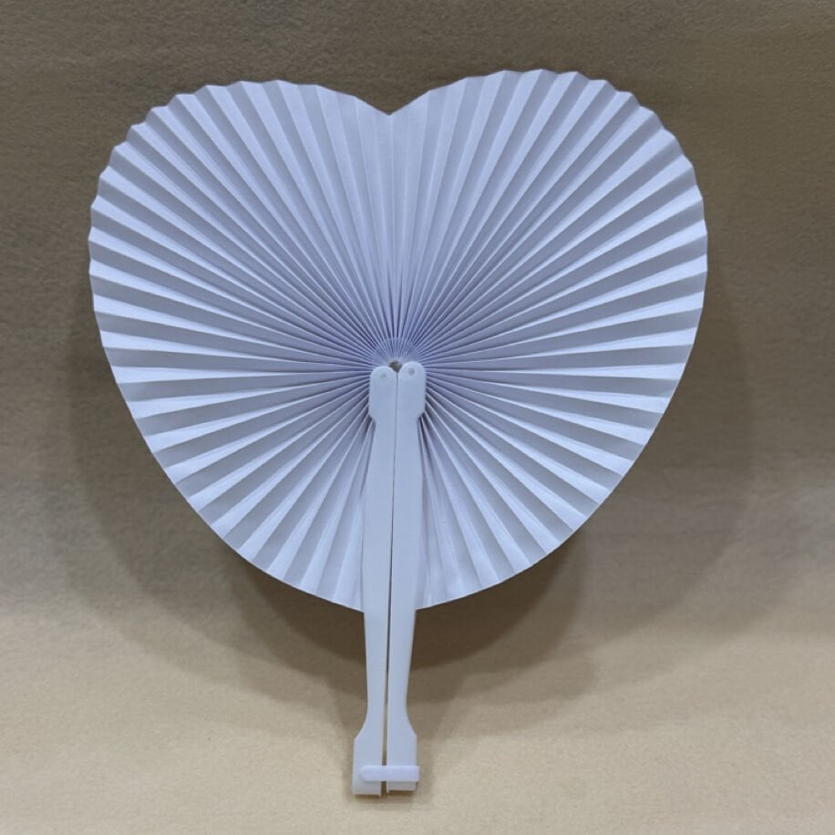 Plastik Saplı Kalpli Kağıt Yelpaze (100 Adet)