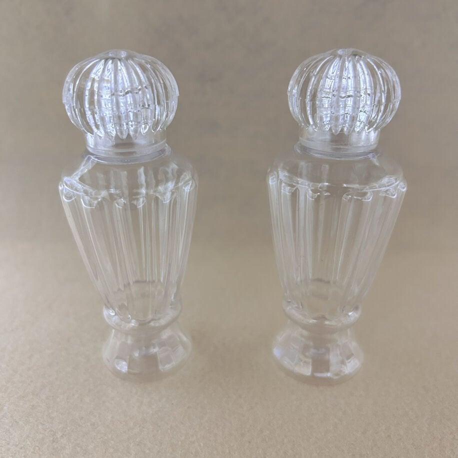 50ml Plastik Kristal Kapaklı İnce Belli Şişe (100 Adet)