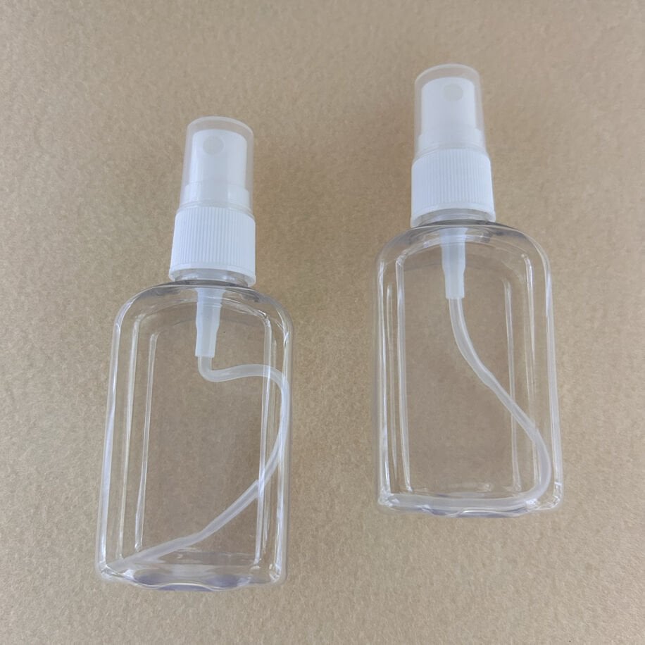 50ml Sprey Başlıklı Plastik Dikdörtgen Şişe