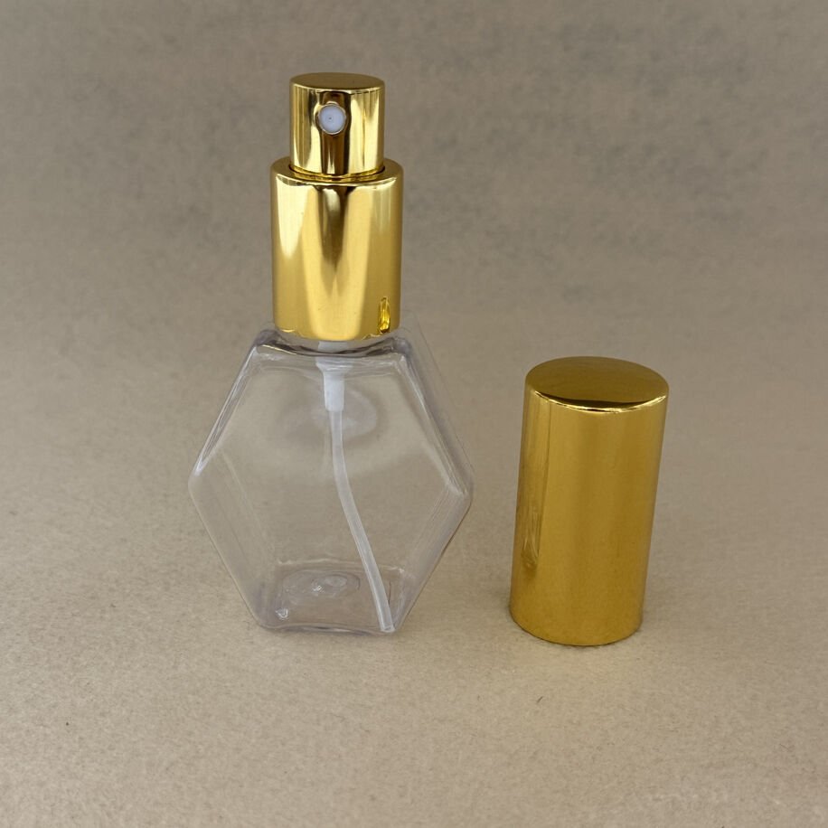 40ml Gold Sprey Başlıklı Plastik Altıgen Şişe