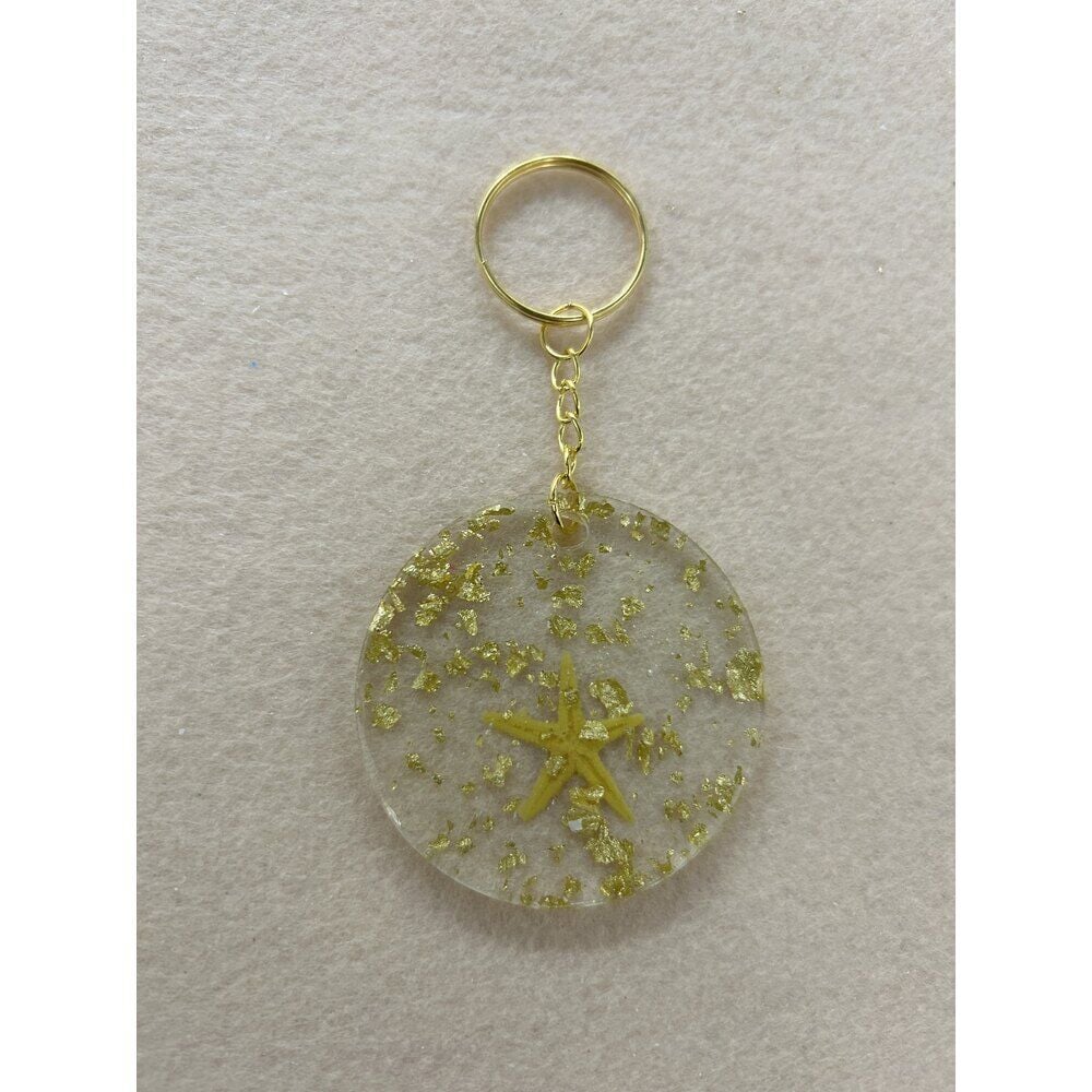 Yuvarlak Deniz Yıldızlı Epoksi anahtarlık (100 Adet)