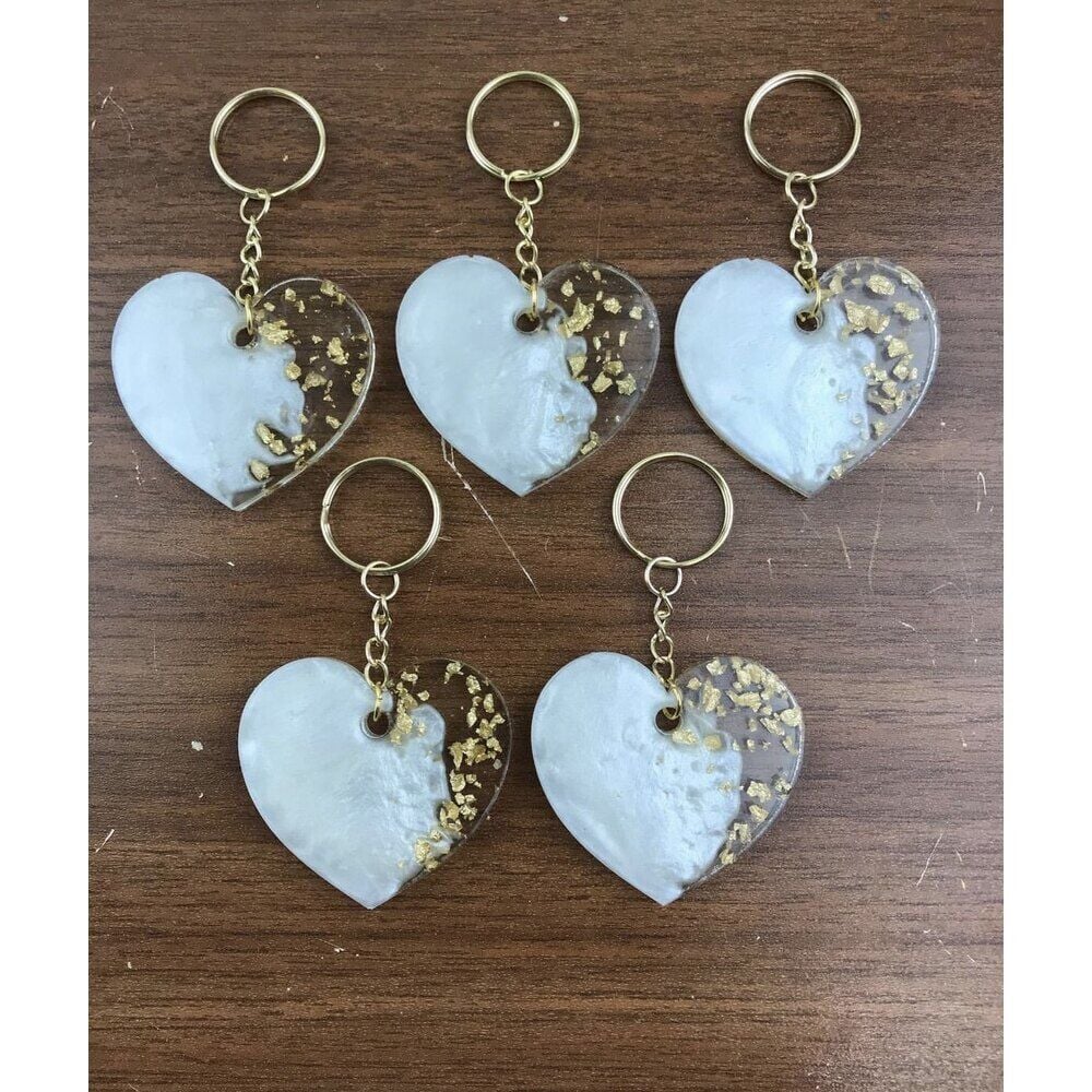 Sedef Gold Kalp Model Epoksi Anahtarlık (100 Adet)