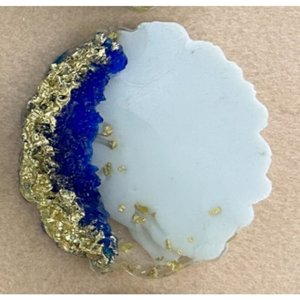 Gold Lacivert Taşlı Epoksi Magnet 100 Adet