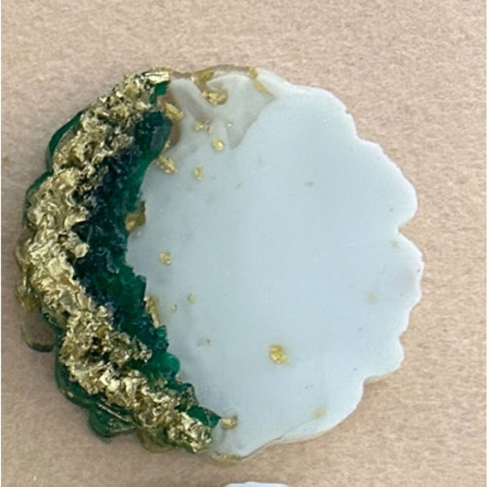 Gold Yeşil Taşlı Epoksi Magnet 100 Adet