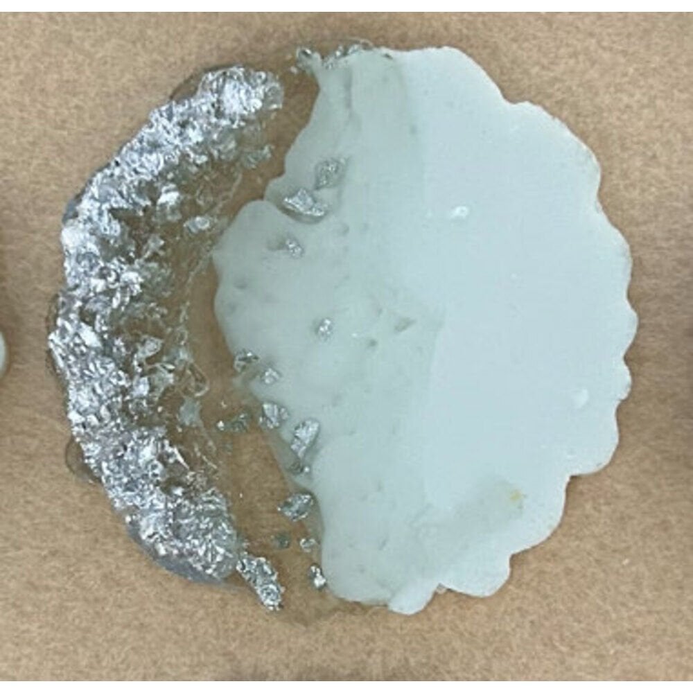 Gümüş Taşlı Beyaz Zemin Epoksi Magnet 100 Adet