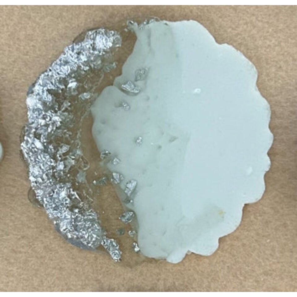 Gümüş Taşlı Beyaz Zemin Epoksi Magnet 100 Adet