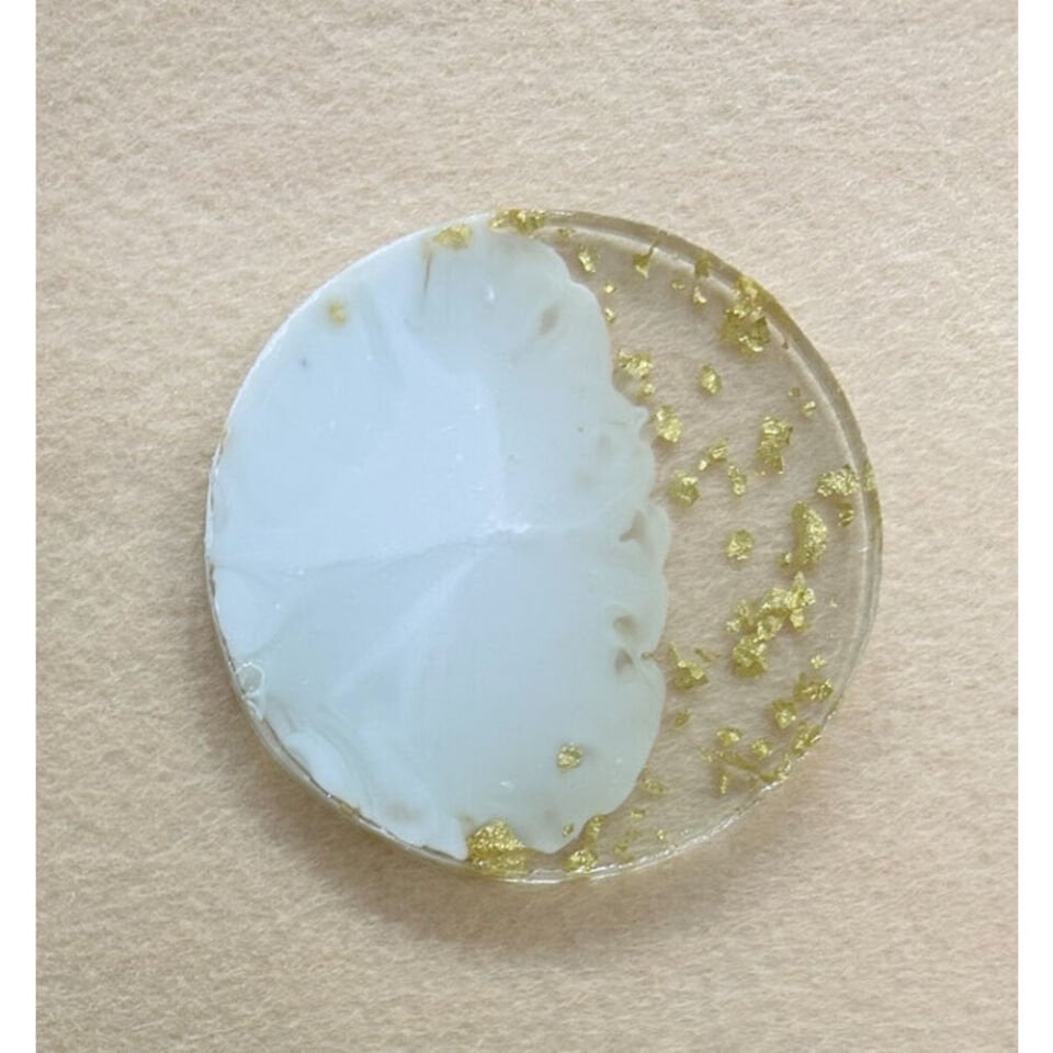 Yuvarlak Beyaz Gold Epoksi Magnet