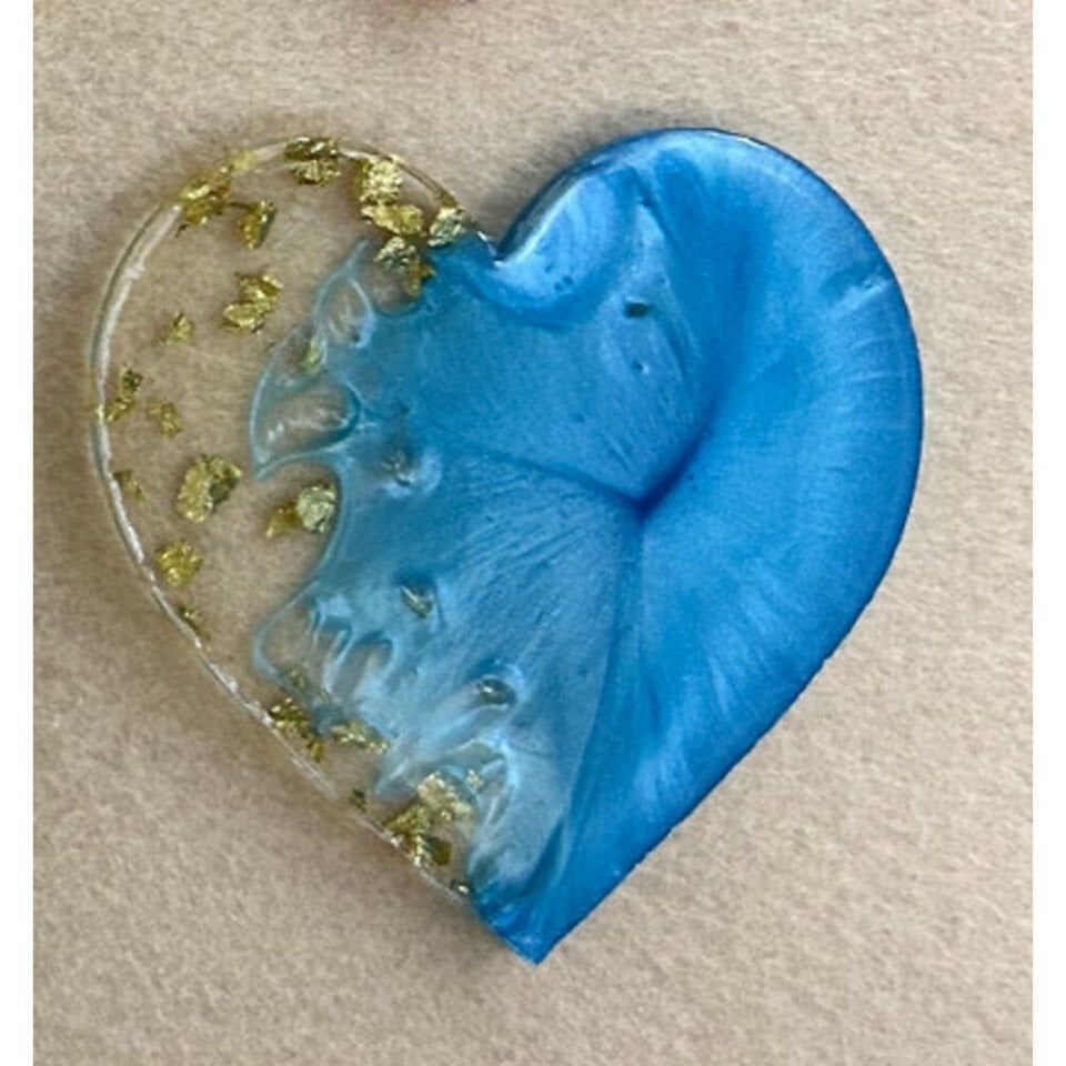 Kalpli Mavi Gold Epoksi Magnet 100 Adet