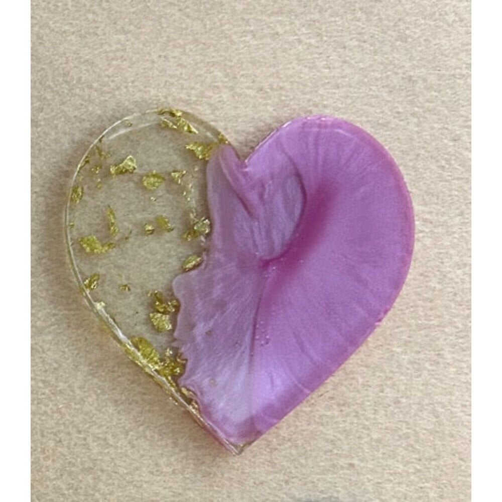 Kalpli Pembe Gold Epoksi Magnet
