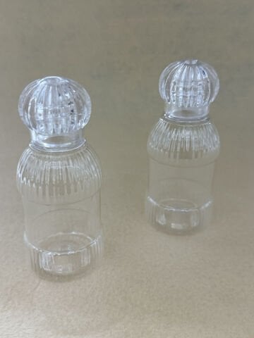 Çizgili Silindir Kristal Kapaklı 40ml Plastik Şişe