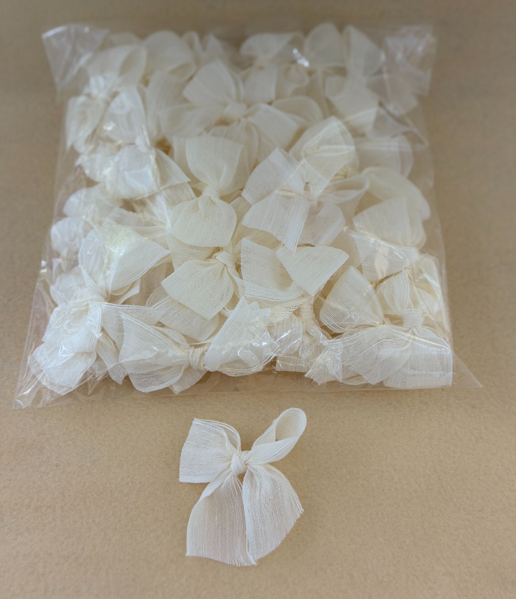 Keten Kurdele Fiyonk Krem 50li Paket